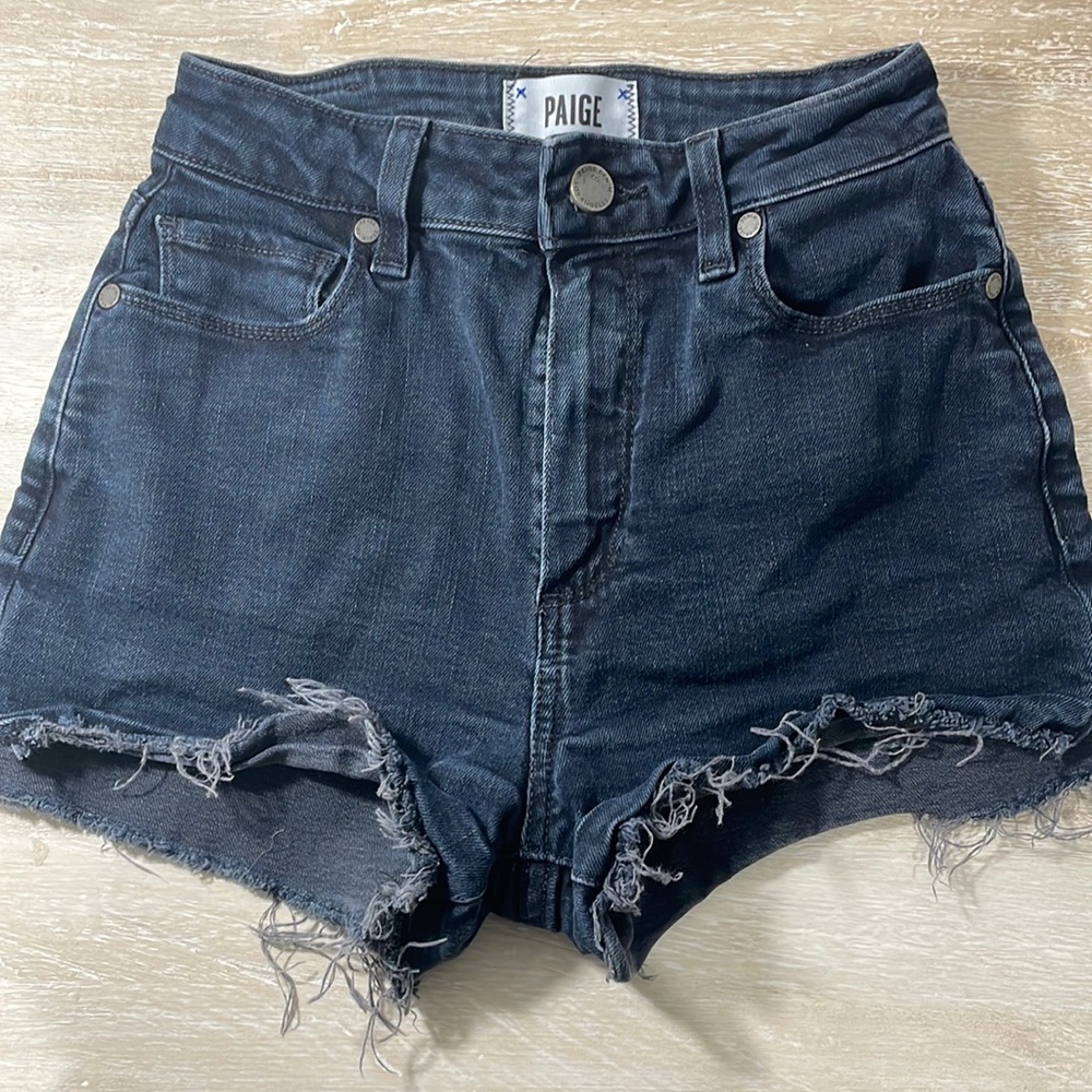 PAIGE Black denim shorts